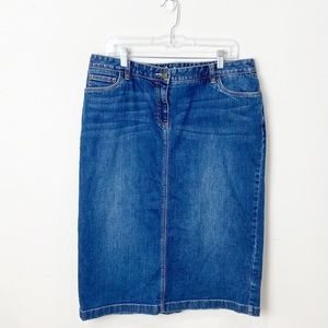 Boden Pencil Skirt denim blue jean size 14